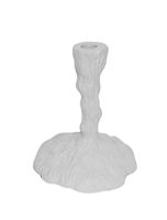 Small Candle Holder, White Aluminum, 7.25”H