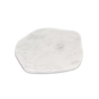 Plate Small White Marble Organic Shaped 6&quot; D