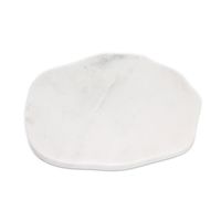 Medium Plate White Marble Organic Shaped 9&quot; D