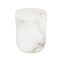 Canister Medium White Alabaster 5&quot; x 4&quot;