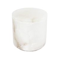 Canister Small White Alabaster 4&quot; H x 4&quot; D