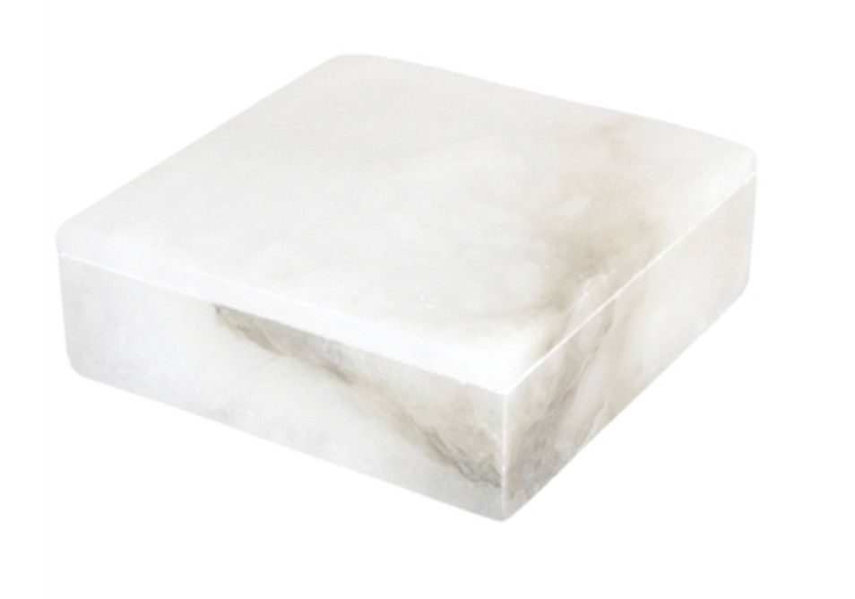 Alabaster White Square Box, Lg, 6&quot; x 6&quot;