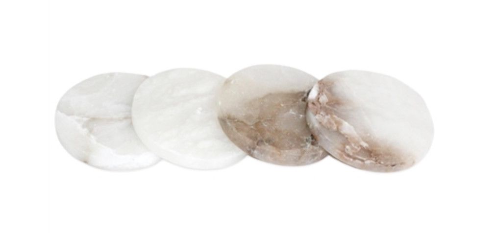 Alabaster Coasters, Set/4 White