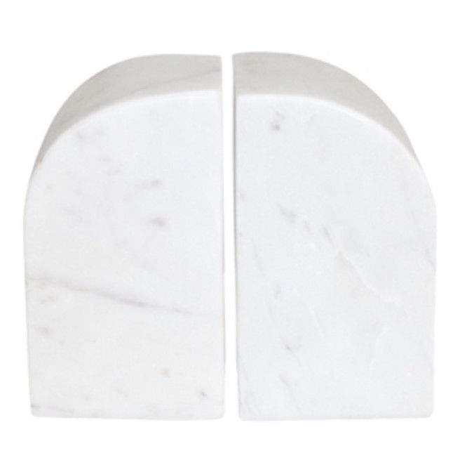 White Marble Bookends, Arches , Set/2