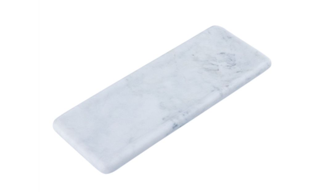 White Marble Rectangle Tray, Rounded Corners, 15&quot; x 6&quot;