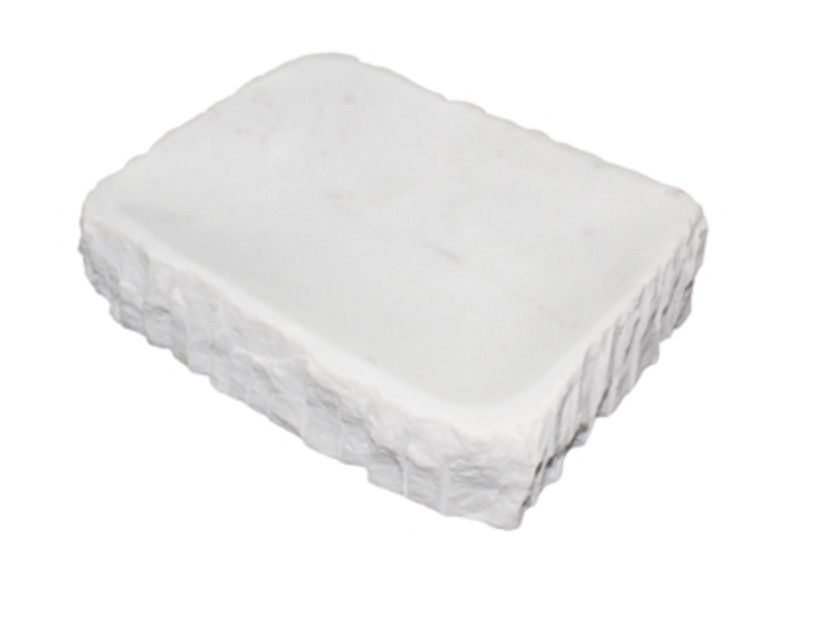 SOLD White Marble Rectangular Bowl, Sm, Rough Edged, 8&quot;x 6&quot; x 2&quot;