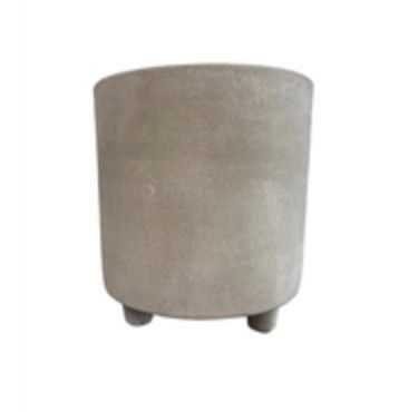 Footed Outdoor Planter Candle ,Taupe, 7” D, Lg
