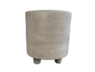 Footed Flowerpot Candle, Taupe, 6”, Sm