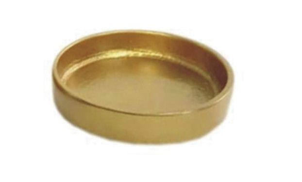 Antique Brass Wine Coaster/ Plate, 3.5” D, Aluminum