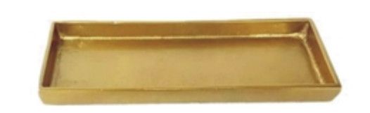 Antique Brass Rectangular Tray, Sm,6.7” x 3.5”, Aluminum