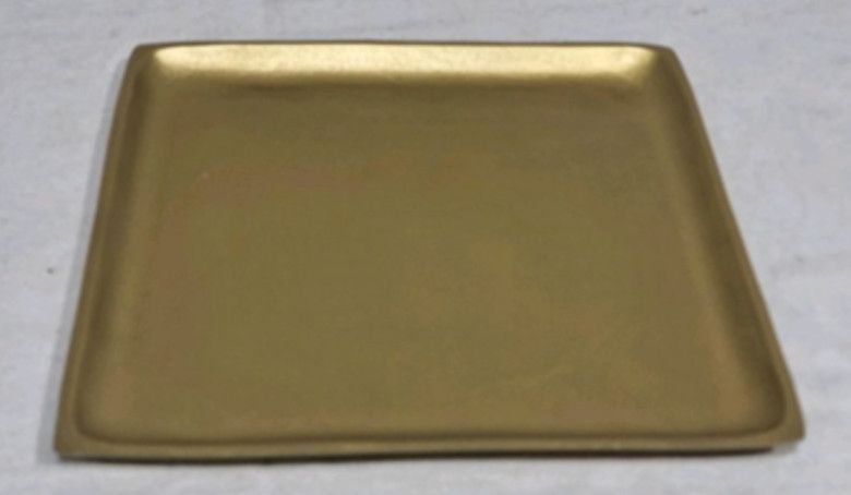 Antique Brass Square Tray, Sm, 19.29” , Aluminum