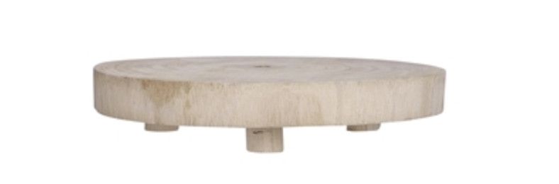 Wooden 3-Legged Pedestal, Lg, Lt Brw, 12&quot; D x 2.5&quot; H, Made in Holland