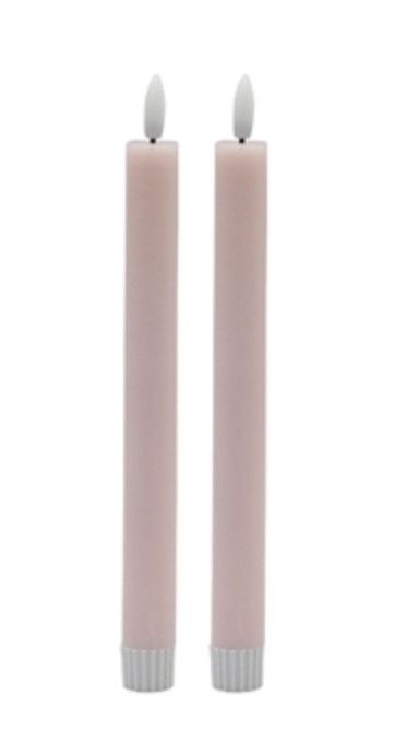 Flameless Taper Candles, Pink, Set/2, 9&quot;