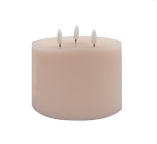 3-Wick Flameless Candle, Pink, Sm, 4&quot; H x 6&quot; D