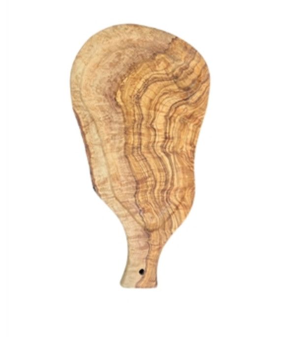 Rustic Olive Wood Board, Freeform with Handle., Sm, 14 &quot; x 6&quot;