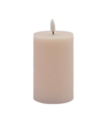 Flameless Pillar Candle, Pink, Single, 5&quot; H x 3&quot; D