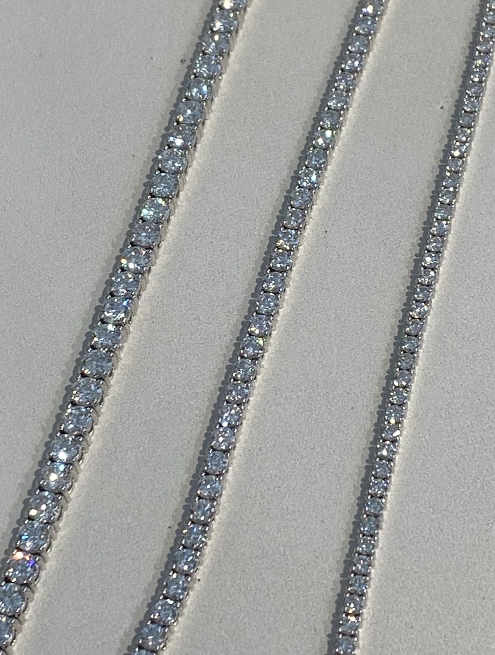 Bracelet, Lab Diamond Tennis 3.4mm 12.14 grams 14kWG 8.21ctw