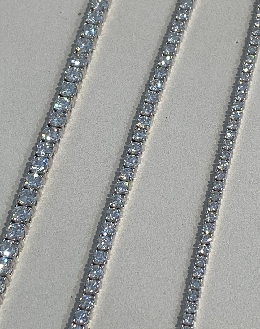 Bracelet, Lab Diamond Tennis 2mm 7.49 grams 14k WG 2.63 ctw