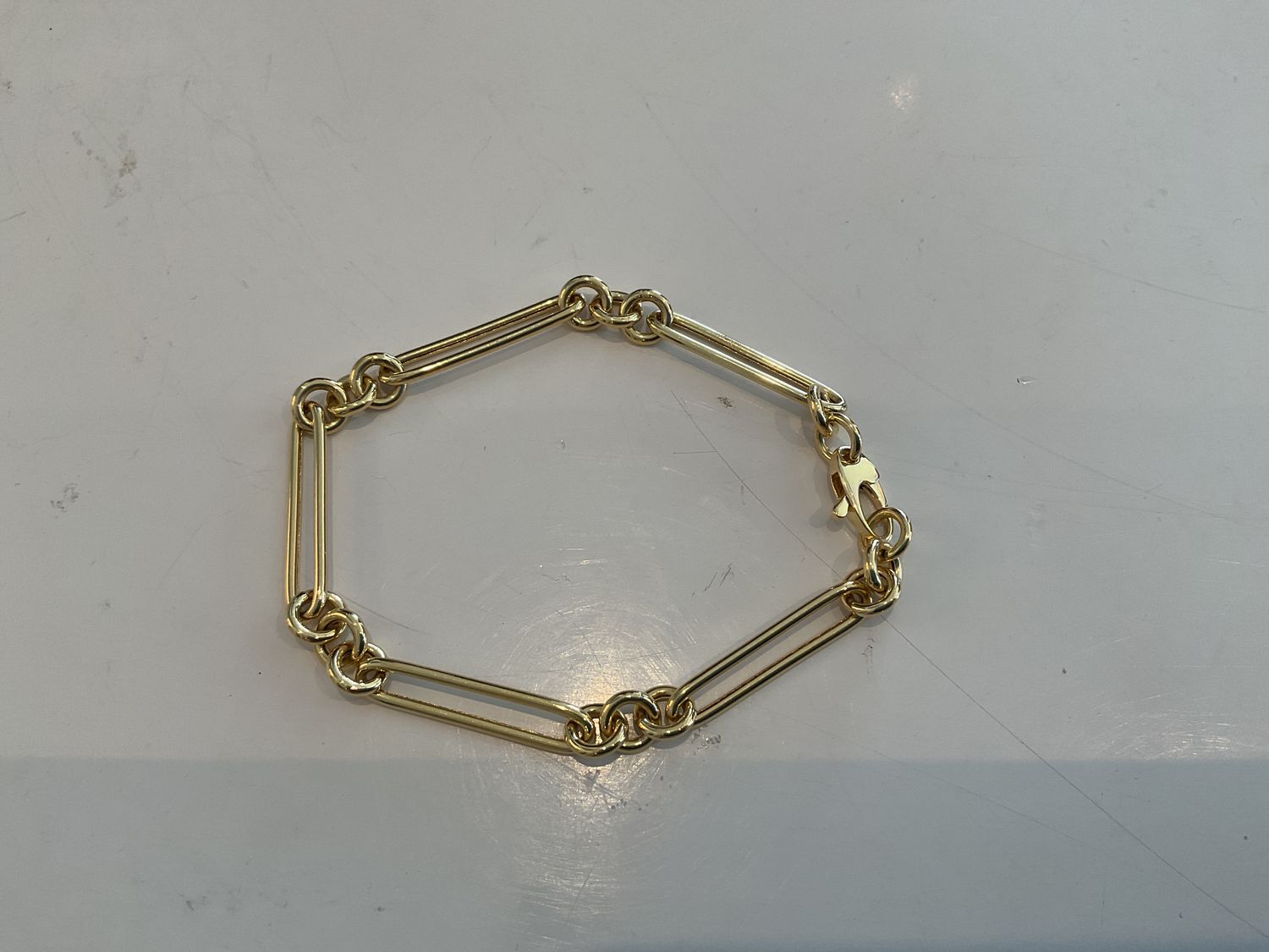 Bracelet, 14K Gold Link Bracelet,7&quot;