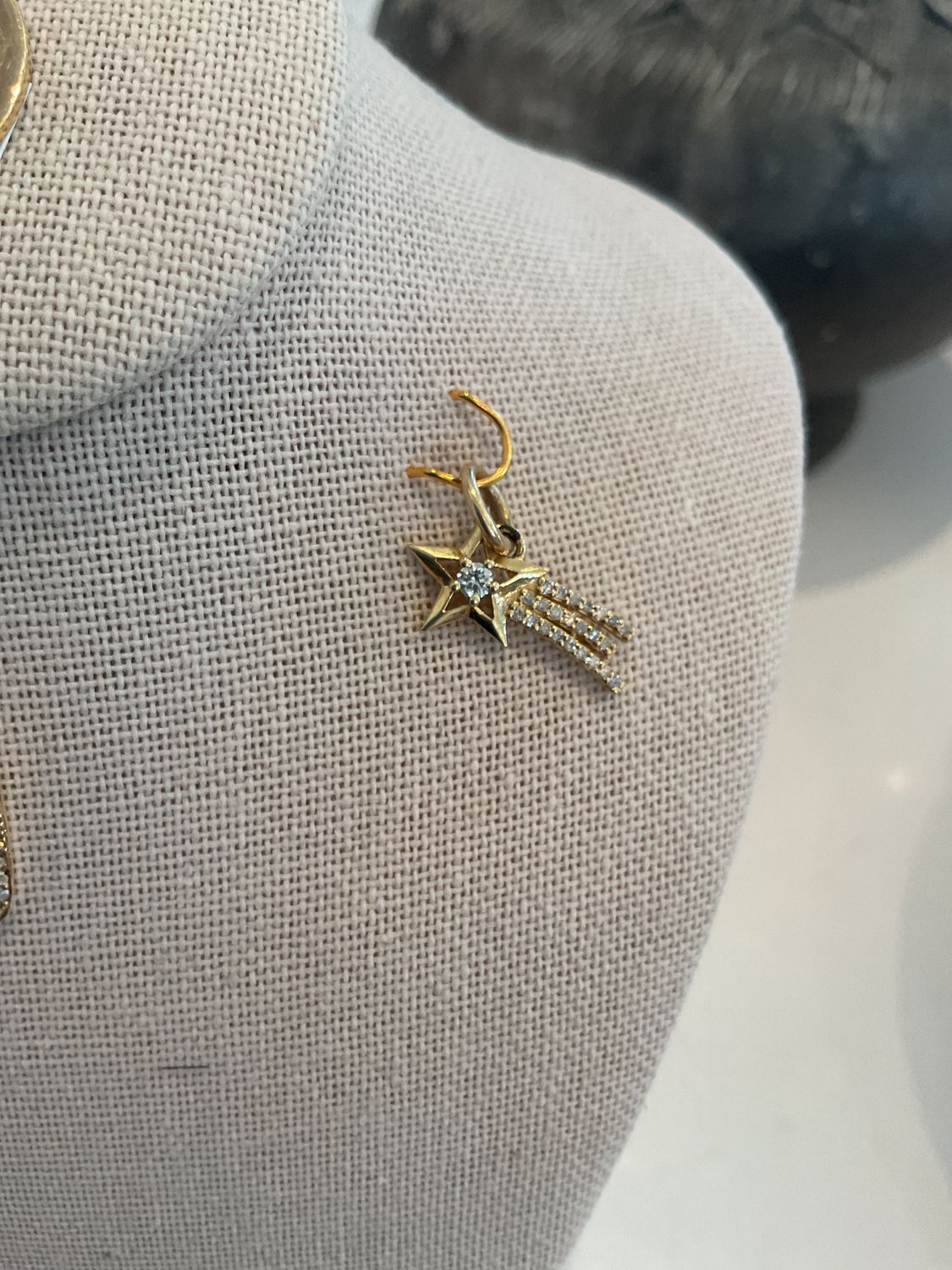 Pendant, 14K Shooting Star with Diamonds