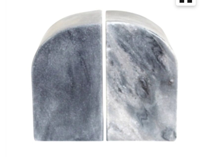 Bookends, Gray Marble Arch, Set/2, 6&quot; H