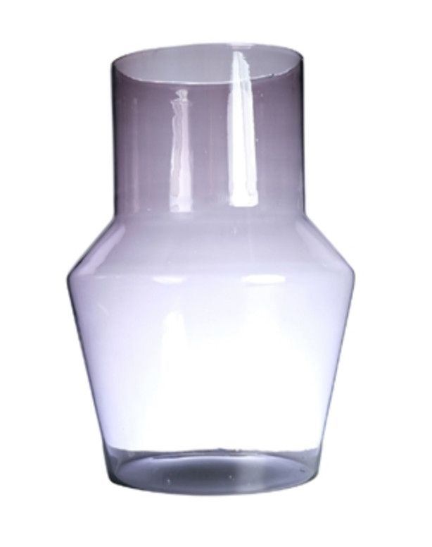 Mouth-blown  Glass Vase, Purple, Recycled Glass, 15.75&quot; H