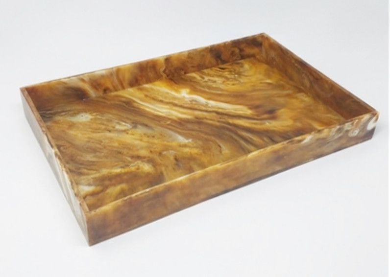 Tortoiseshell Tray, Resin, 12&quot; x 18&quot; Rectangle