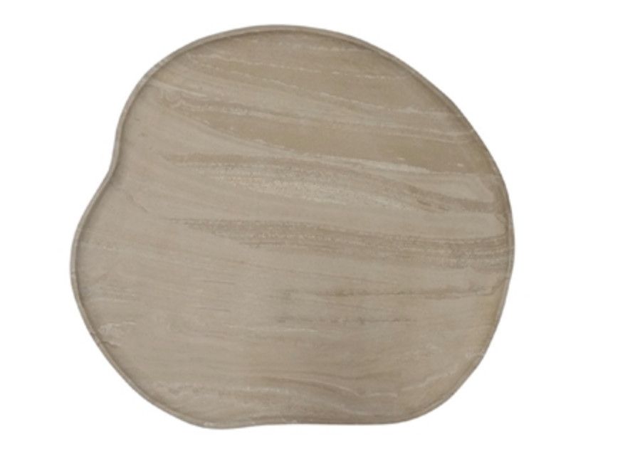 Serving Platter, Resin, Beige, Lg, 24&quot;D