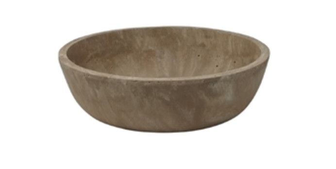 Serving Bowl, Beige Resin, 10&quot; D
