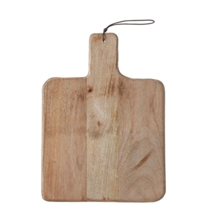 Mango Wood Chopping Board with Handle, Sq, 14&quot; x 10&quot;, From Holland
