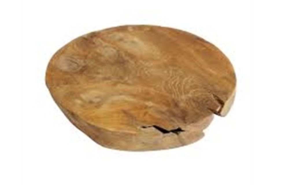 Natural Teak Cutting Board, Round, 12&quot; D