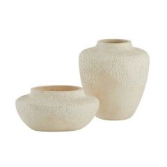 SOLD Vase Terracotta Textured Eggshell Glazed 11&quot; H