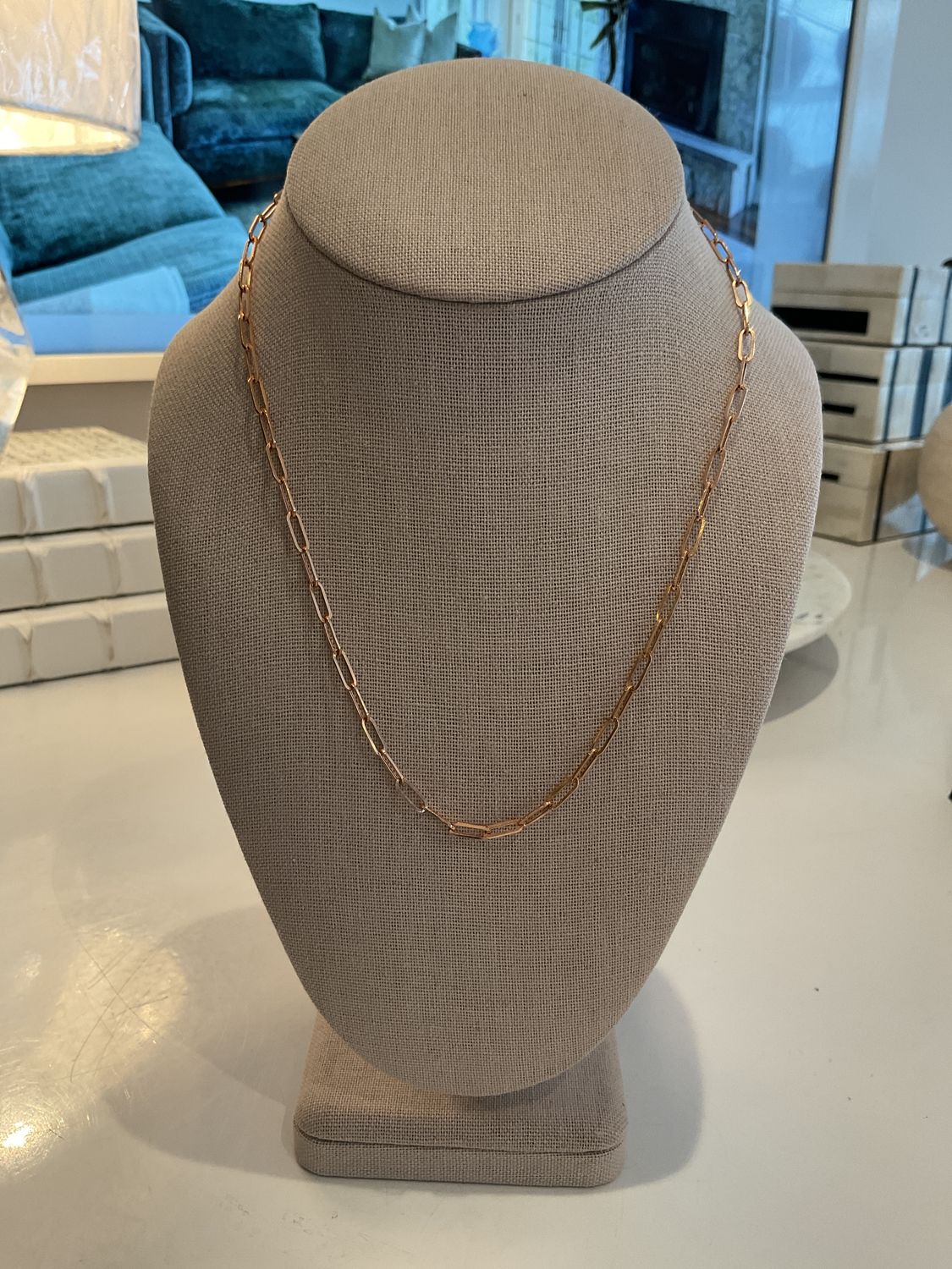 SOLD Necklace, 14K Rose Gold Paperclip Chain , 18&quot;