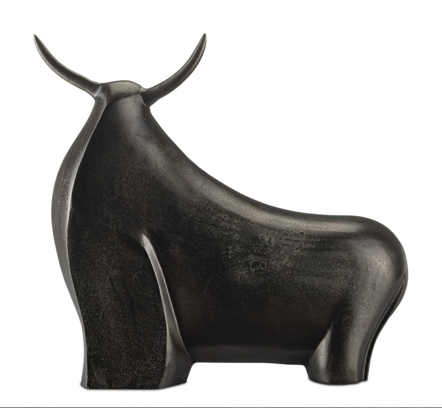 SOLD Ferdinand Bull, 20&quot; x 7&quot; x 21&quot;, Dk Gray Cast Aluminum