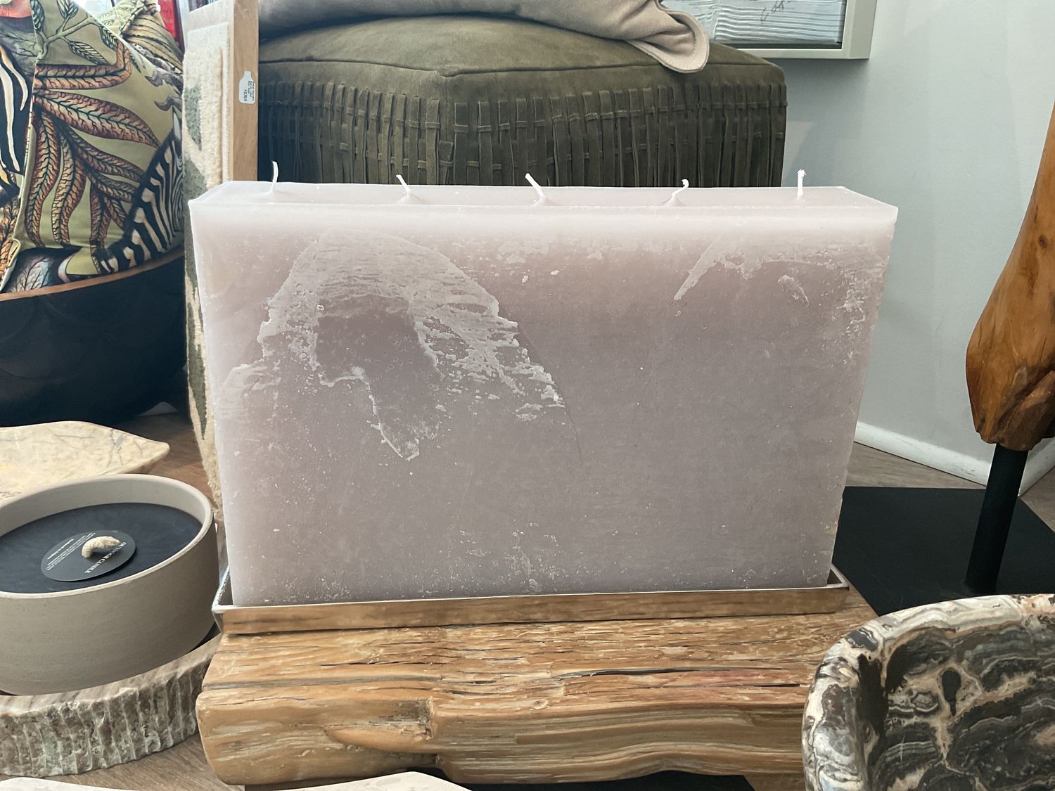 Rectangular Pillar Candle, 5-wick, Lg, 16&quot; x 10.5&quot; x 3&quot;