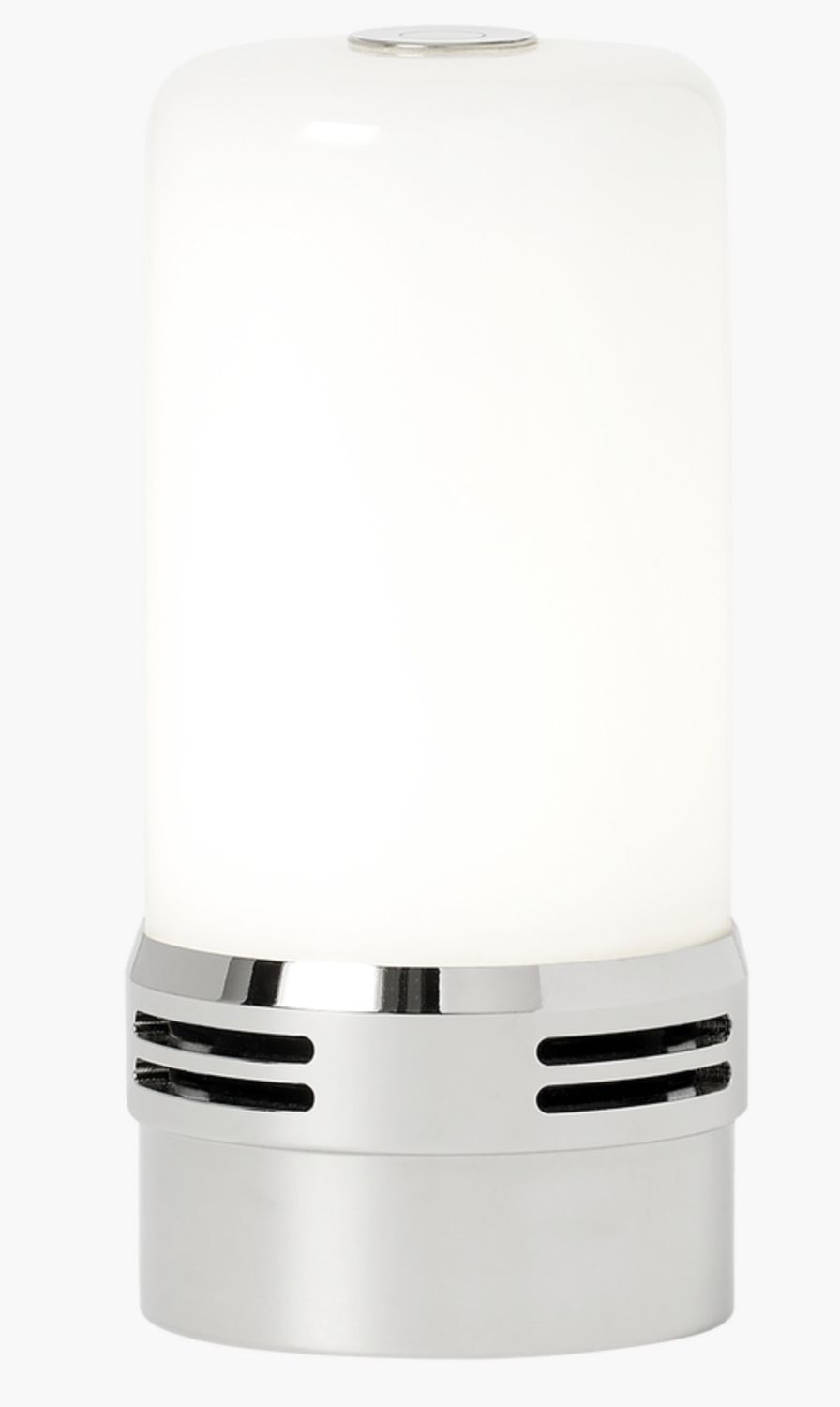 Rechargeable Module Lamp , White Glass, Nickel Finish, 4&quot; H