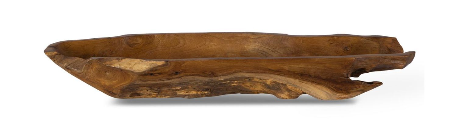 Natural Teak Long Bowl, 27&quot;L x 10&quot;W x 5&quot; H