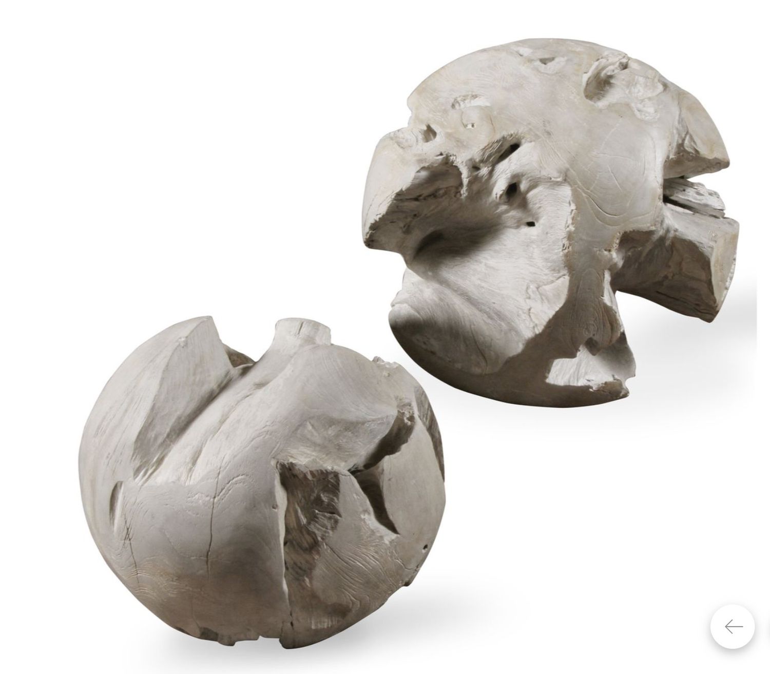 Teak Balls, Lt Gray Glaze, Large