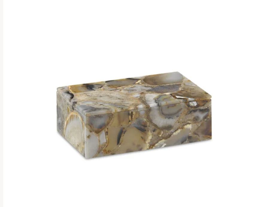 Box Black Agate Natural 2.5&quot;h x 4.5&quot;w x 7&quot;d