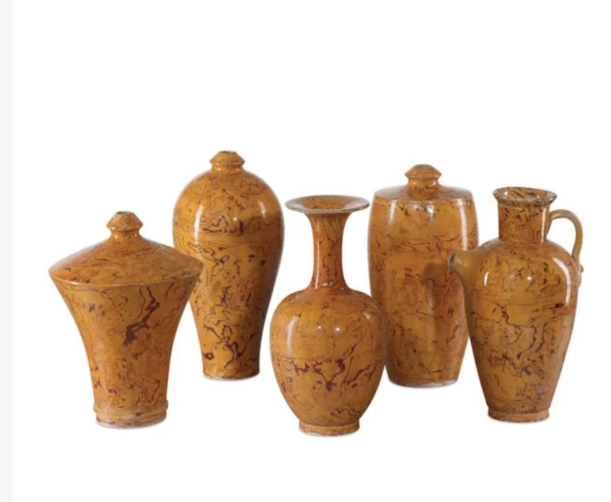 Vase Hand Glazed Porcelain Varied Shapes Textured Lt. Brown