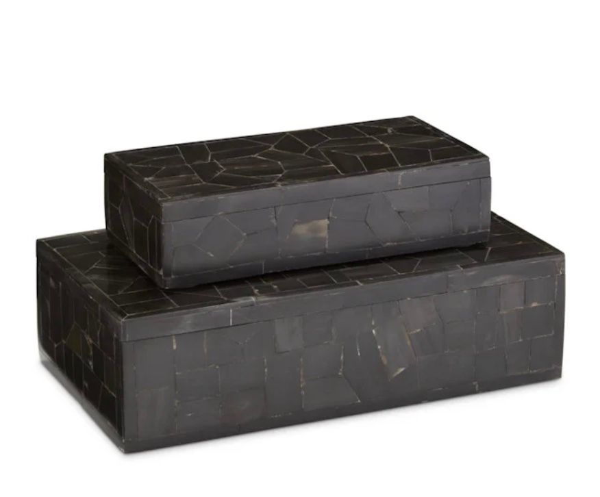 Box Black Bone Mosaic On Wood Small 2&quot;h x 8&quot;w x 4&quot;d