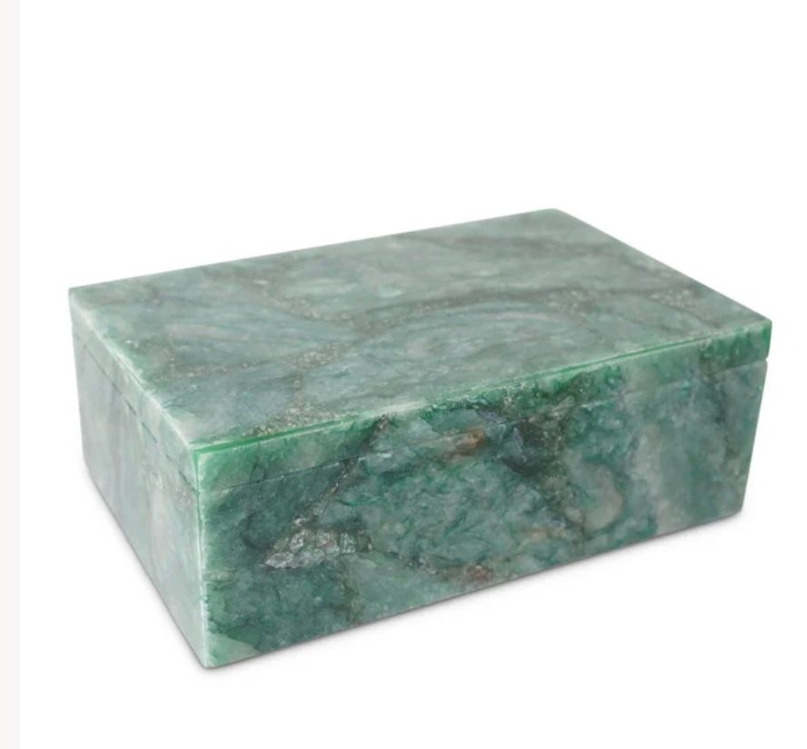 Box Green Quartz 2.5&quot;h x 7&quot;w x 4.5&quot;d