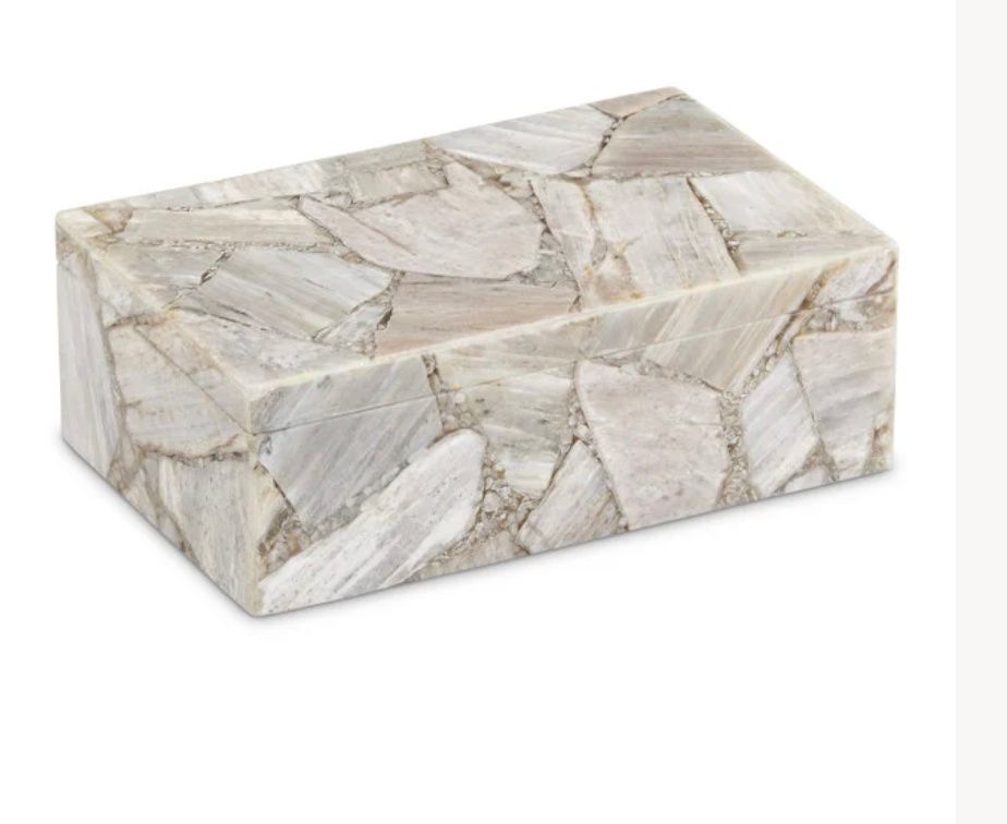 Box Banded Aventurine Semi Precious Stone Natural 2.5&quot;h x 7&quot;w x 4.5&quot;d