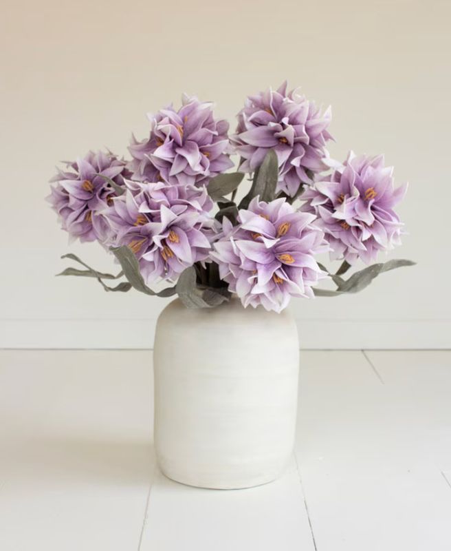 Pink Faux Lavender Lily Flower, Long Stem, 33&quot;