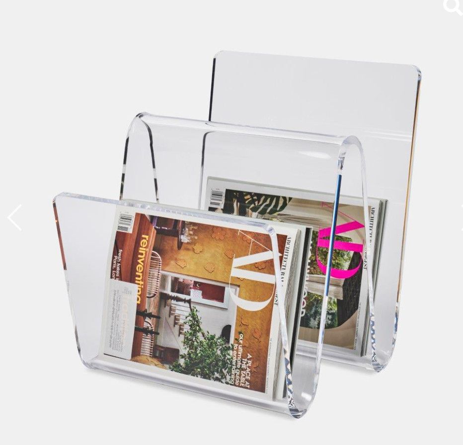 Acrylic Magazine Rack, Wave, 16&quot;H x 13&quot;W x 15&quot;D