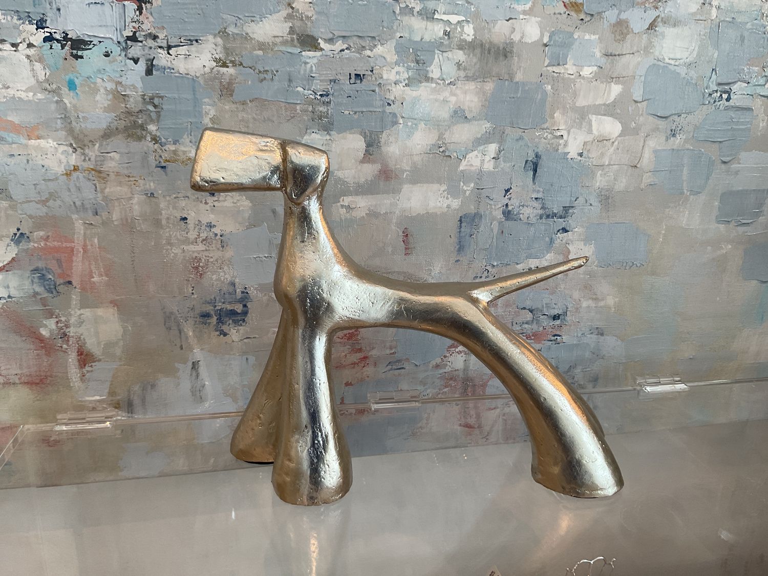 Dog Sculpture, Silver Leaf
