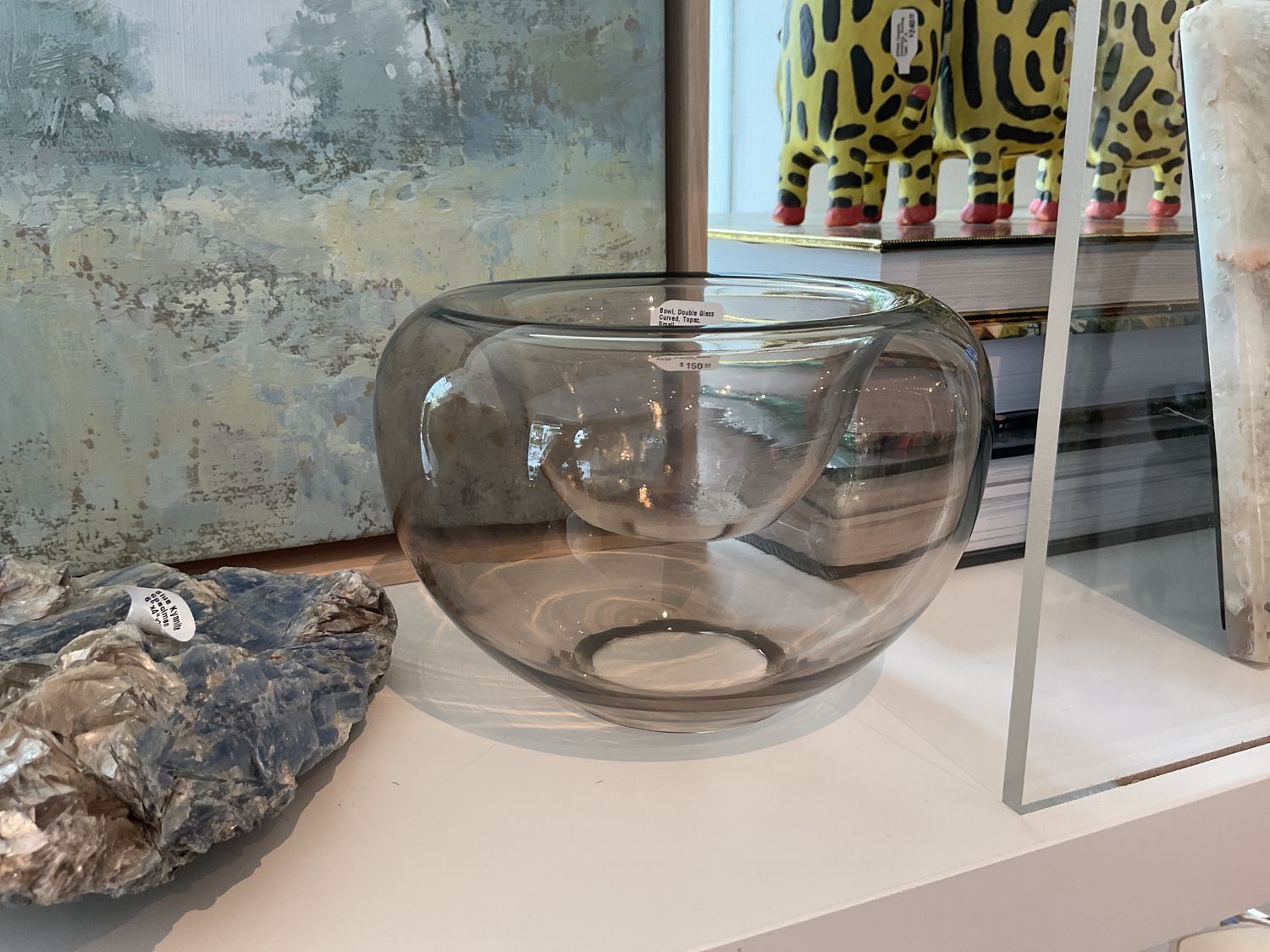 Bowl, Double Glass Curved, Topaz, Small