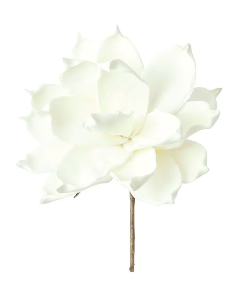 Faux White Short Stem Water Lily Type Flower