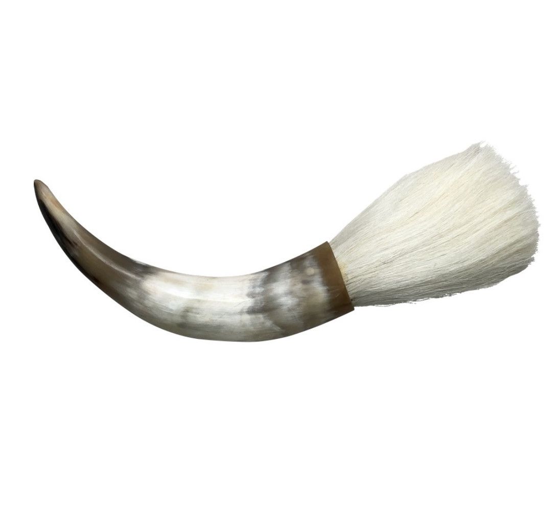 Calligraphy Brush, Curved Horn 12&quot; with Sheep or Goat Bristles
