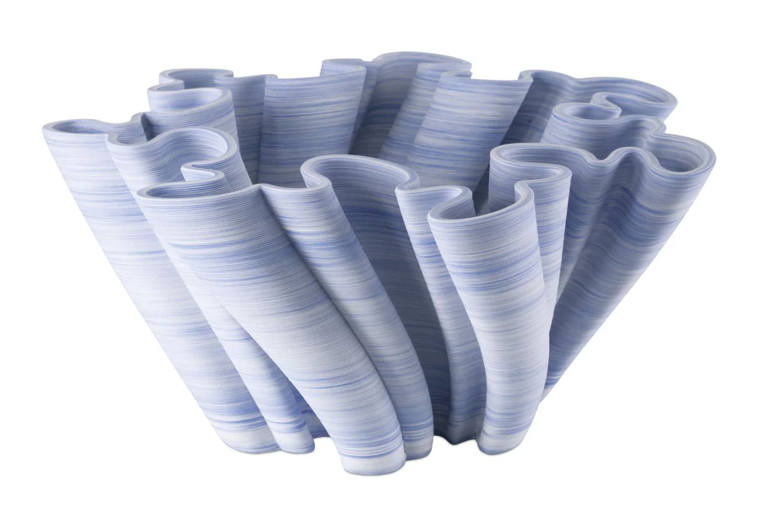 SOLD Swirl Blue Bowl,  Porcelain, 12.5&quot; D x 6.25&quot; H